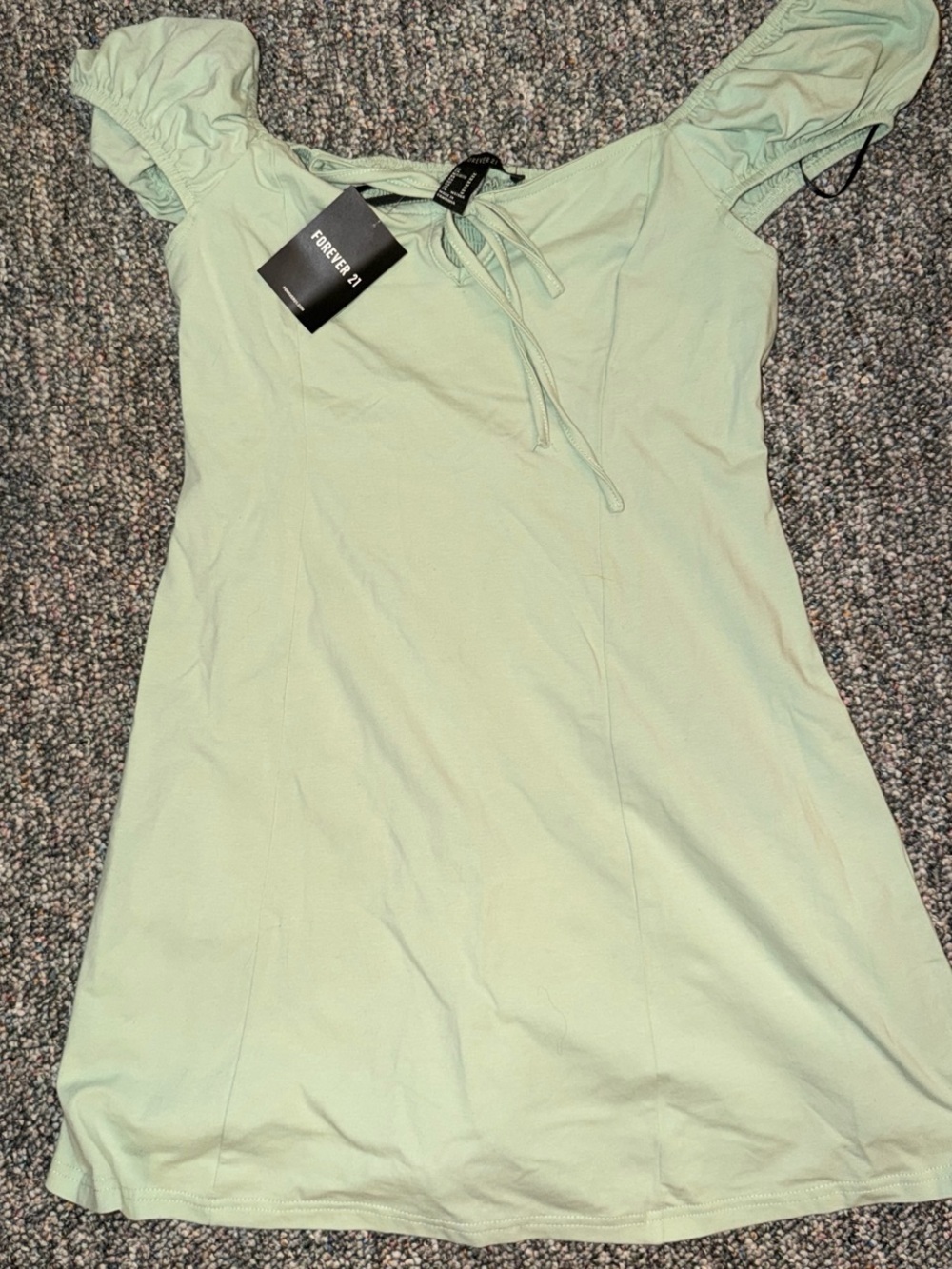 Forever 21 Light Mint Drawstring Top